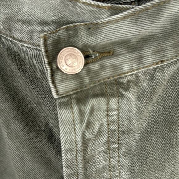 Princess Polly Women Button Fly Denim Olive Straight Jeans Size 8 - Picture 3 of 9